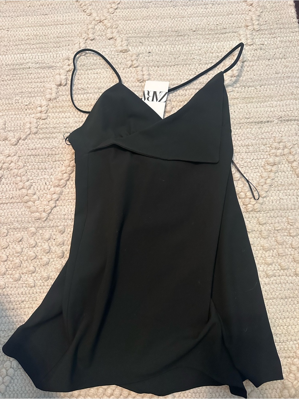 Zara Black Satin Slip Cami Dress